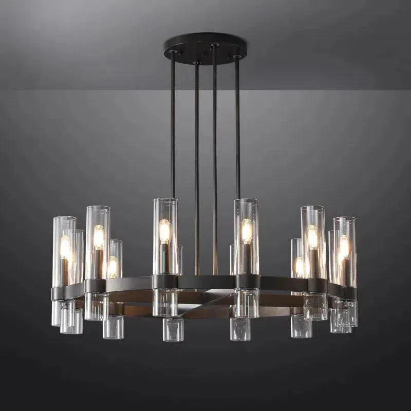 Lavelle Round Glass Chandelier 36"
