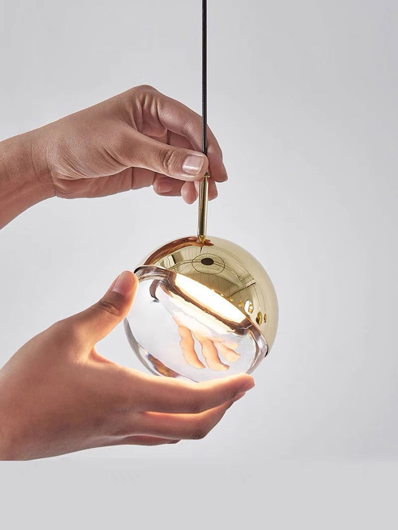 Nordic Simple Globe Pendant Light in Gold or Rose Gold