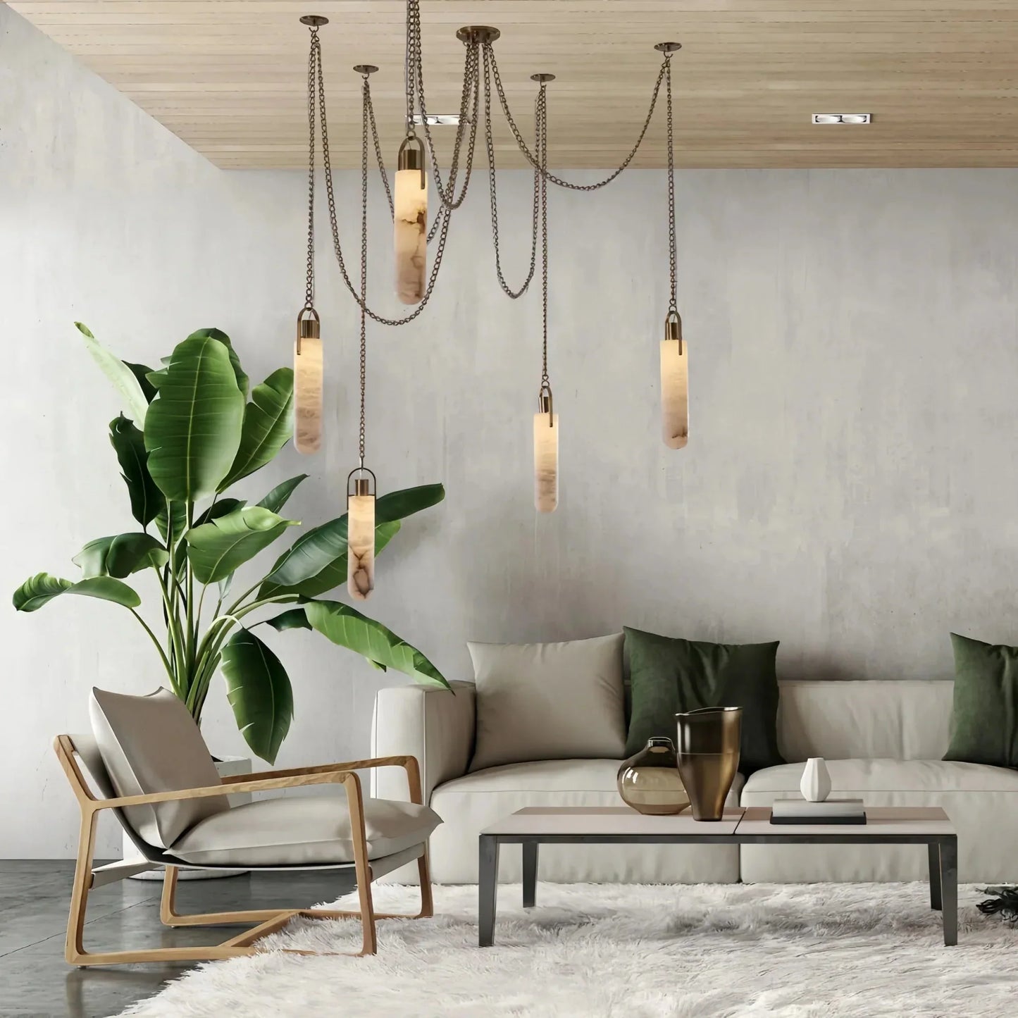Alabaster Flint 1 Light LED Multi - Drop Pendant - Manor Lights