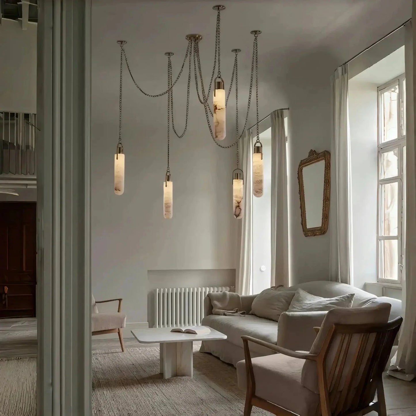 Alabaster Flint 1/2/3/5/7/9/12/15 - Light LED Multi - Drop Pendant - 3 lightsManor Lights