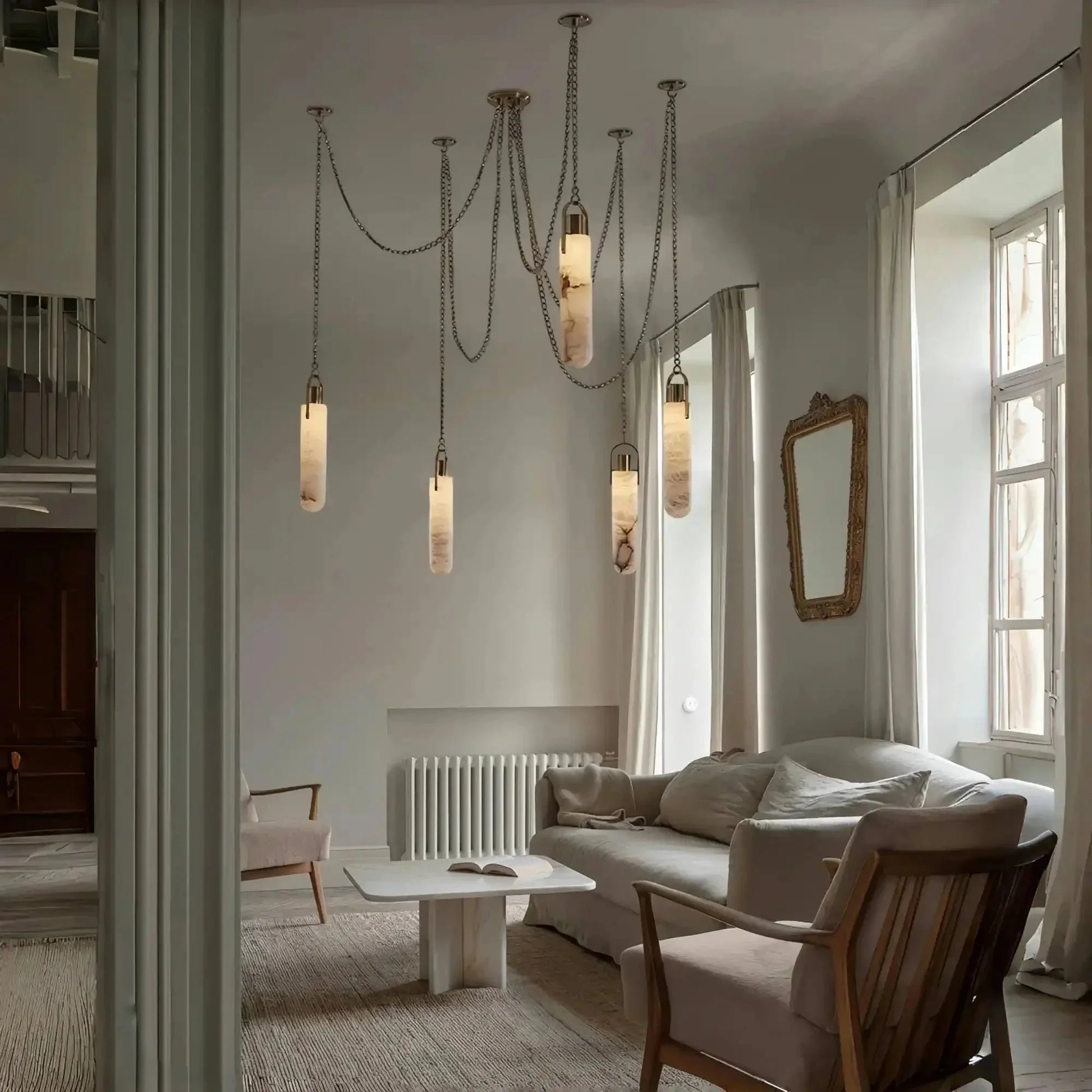 Alabaster Flint 1/2/3/5/7/9/12/15 - Light LED Multi - Drop Pendant - 3 lightsManor Lights