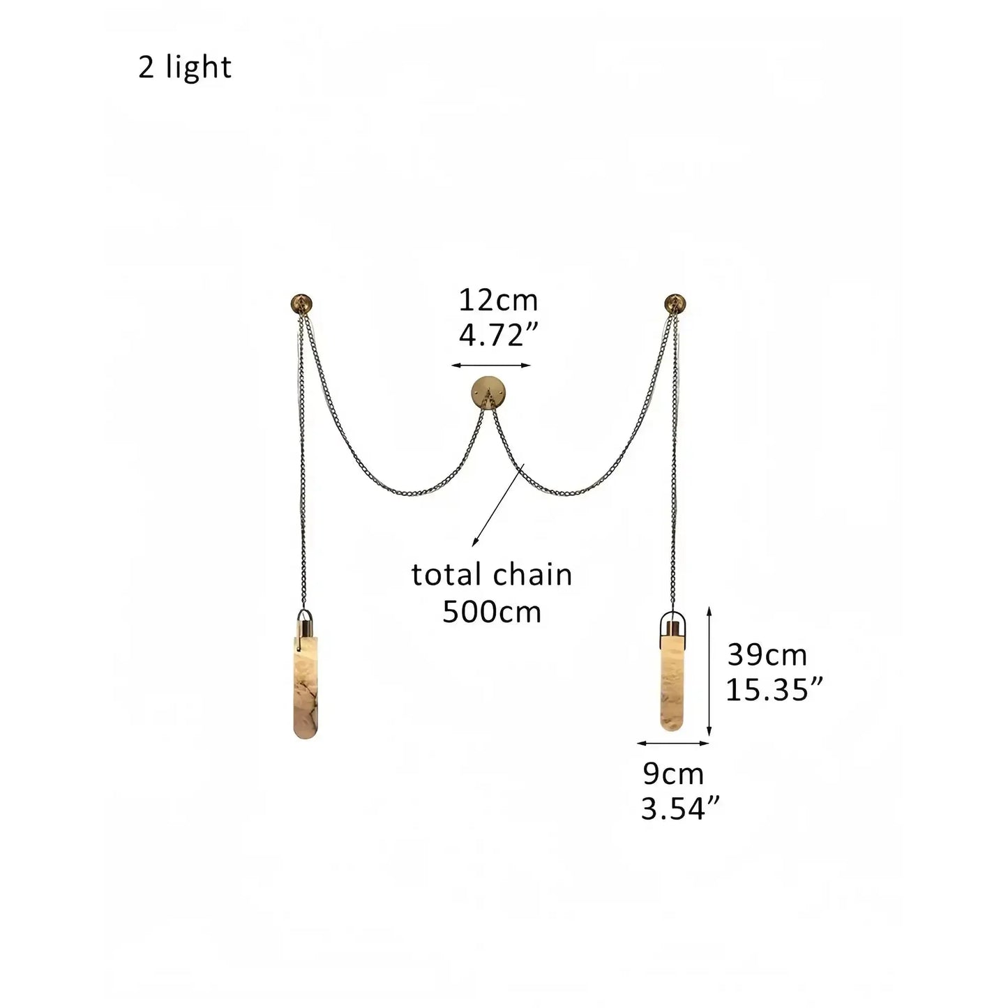 Alabaster Flint 1/2/3/5/7/9/12/15 - Light LED Multi - Drop Pendant - 2 lightsManor Lights
