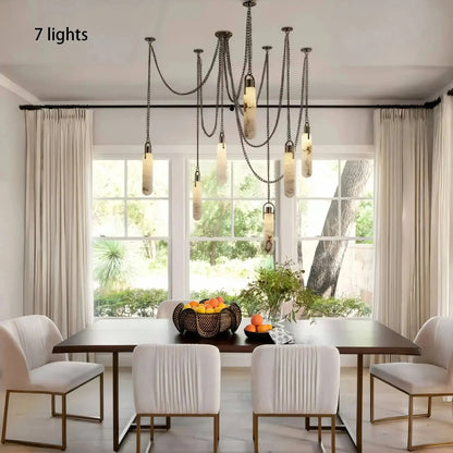 Alabaster Flint 1/2/3/5/7/9/12/15 - Light LED Multi - Drop Pendant - 9 lightsManor Lights