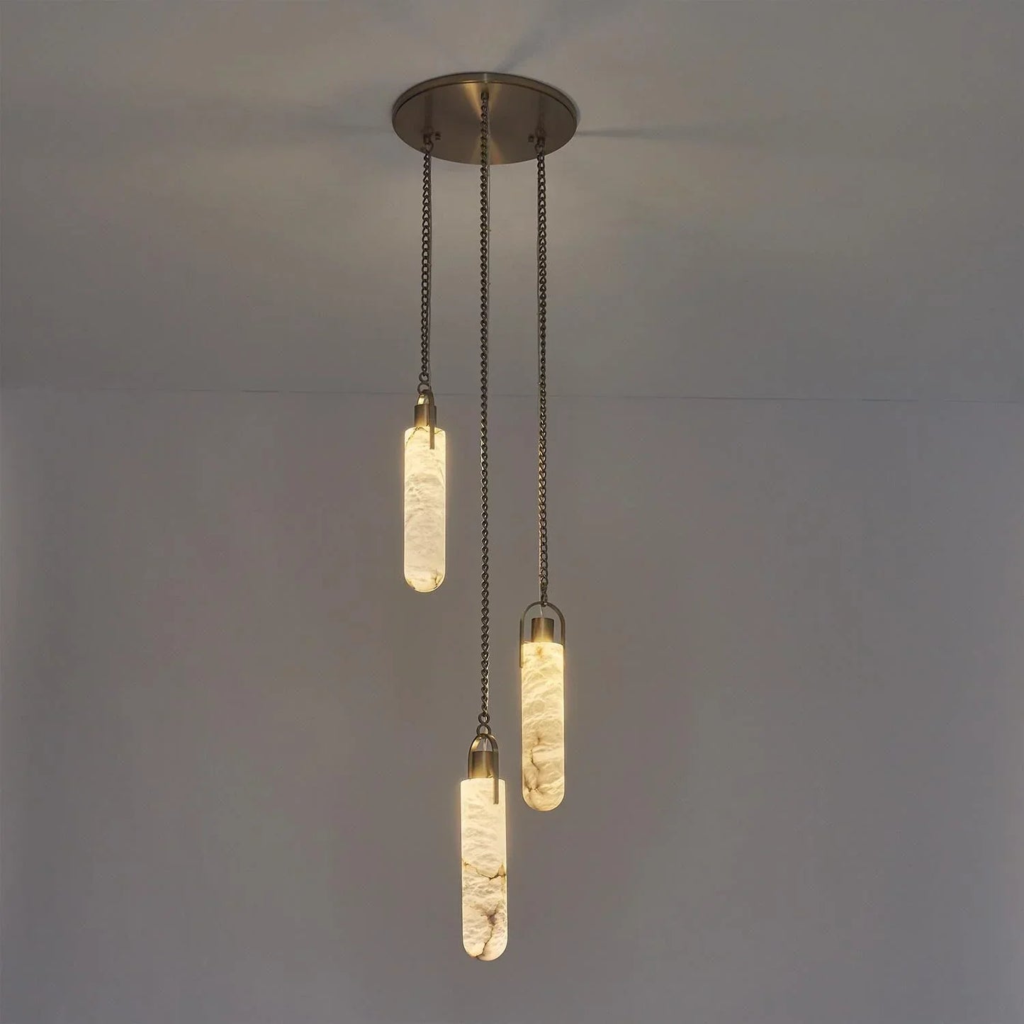 Alabaster Flint 3 light Additions Multi Light Staircase Pendant