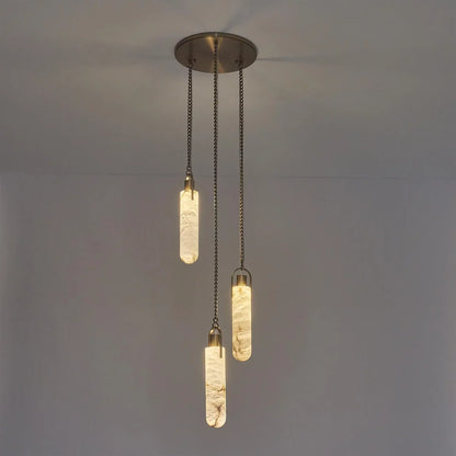 Alabaster Flint 3 light Additions Multi Light Staircase Pendant