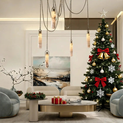 Alabaster Flint 5 Light LED Multi - Drop Pendant - Manor Lights
