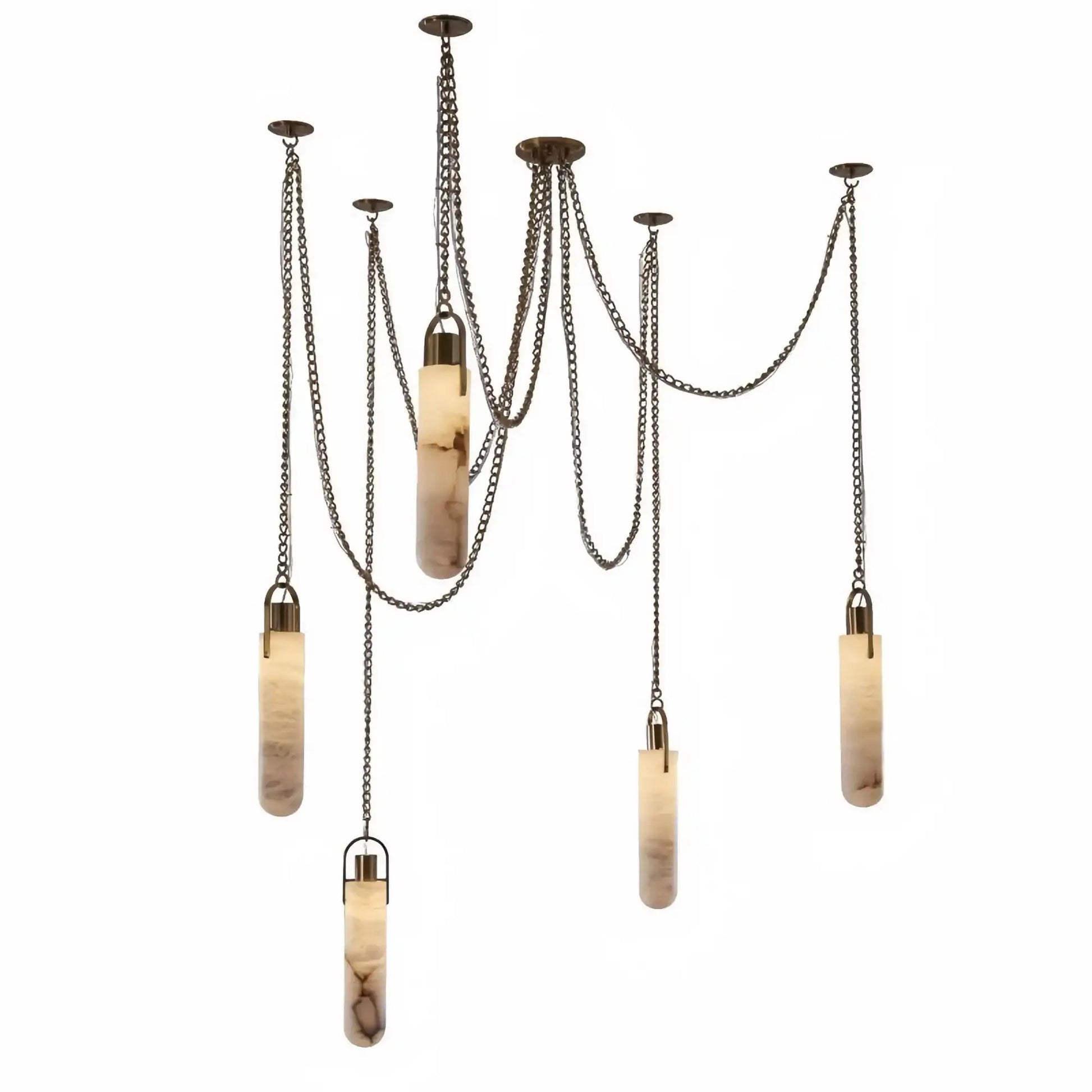 Alabaster Flint 5 Light LED Multi - Drop Pendant - Manor Lights