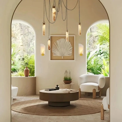 Alabaster Flint 5 Light LED Multi - Drop Pendant - Manor Lights