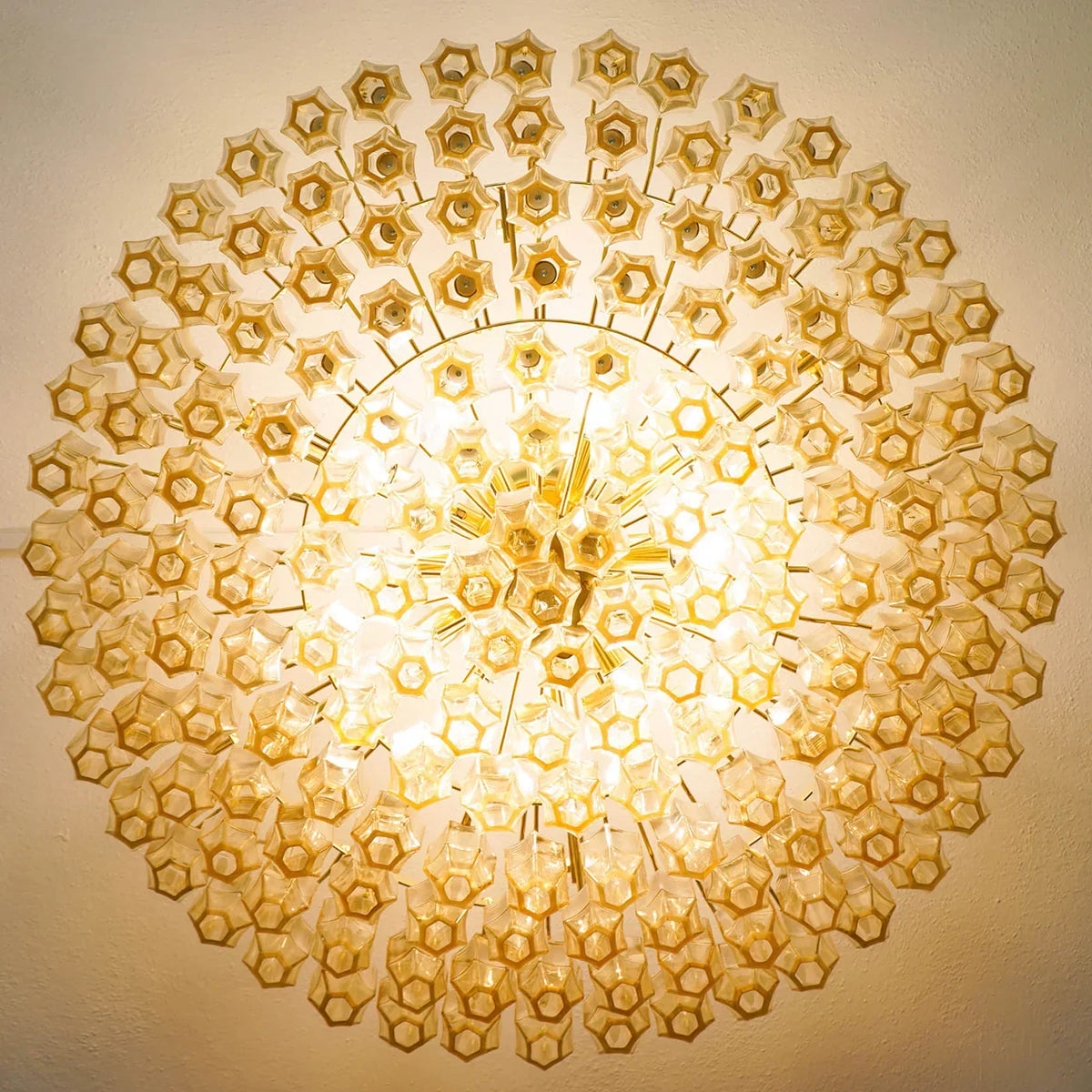 Prismatico 12-Light Amber Ceiling Lamp 35"