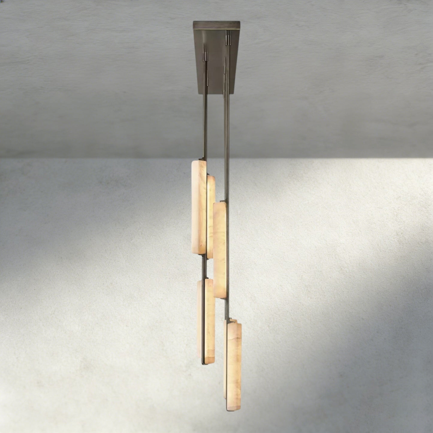 Audubon Alabaster Linear Chandelier 54" - Manohaus
