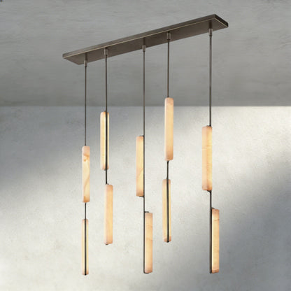 Audubon Alabaster Linear Chandelier 54" - Manohaus