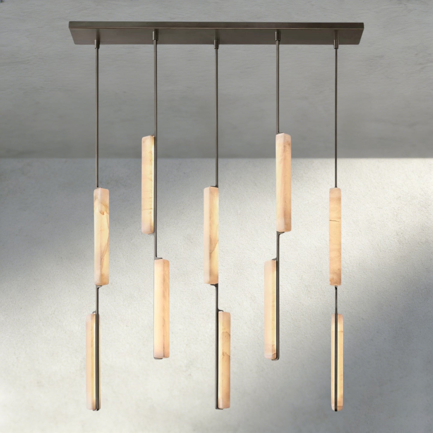 Audubon Alabaster Linear Chandelier 54" - Manohaus