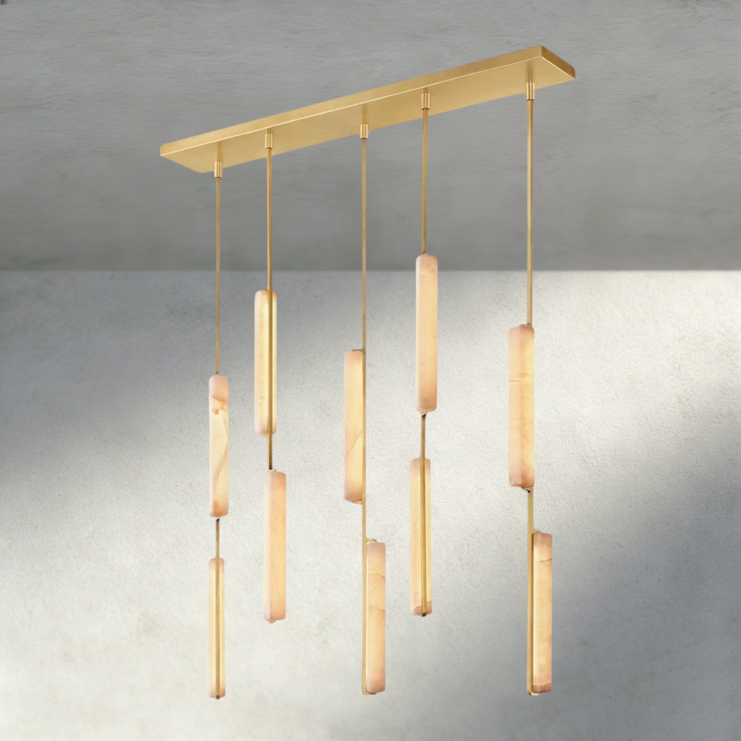 Audubon Alabaster Linear Chandelier 54" - Manohaus