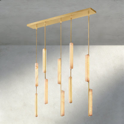 Audubon Alabaster Linear Chandelier 54" - Manohaus