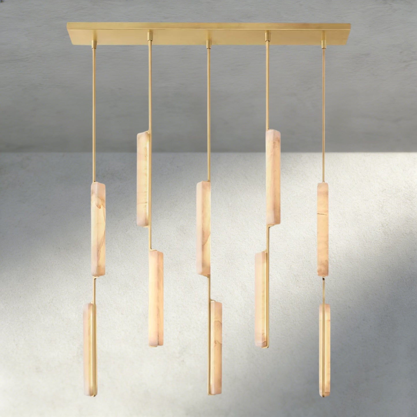 Audubon Alabaster Linear Chandelier 54" - Manohaus