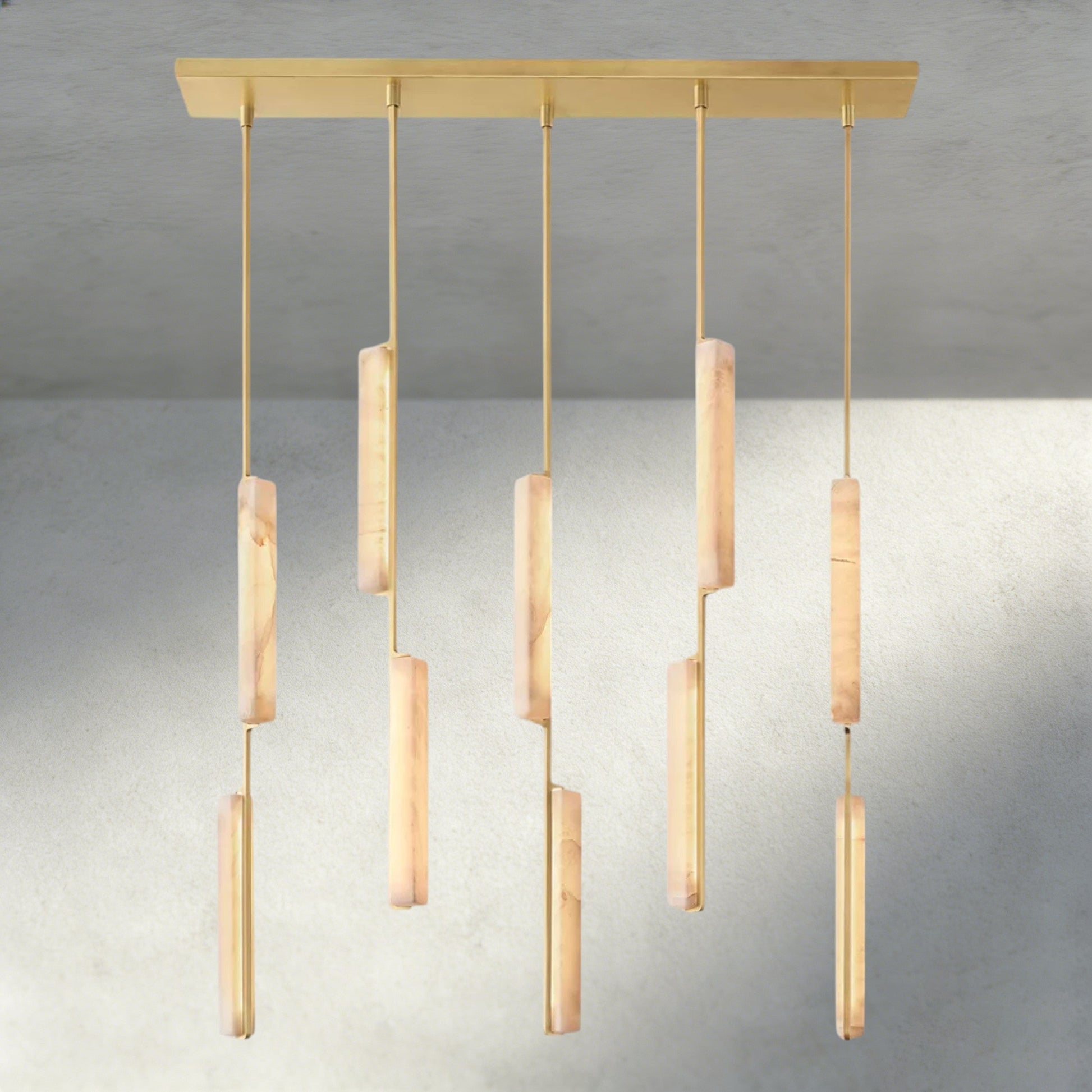 Audubon Alabaster Linear Chandelier 54" - Manohaus