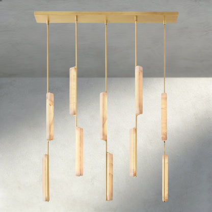 Audubon Alabaster Linear Chandelier 54" - Manohaus