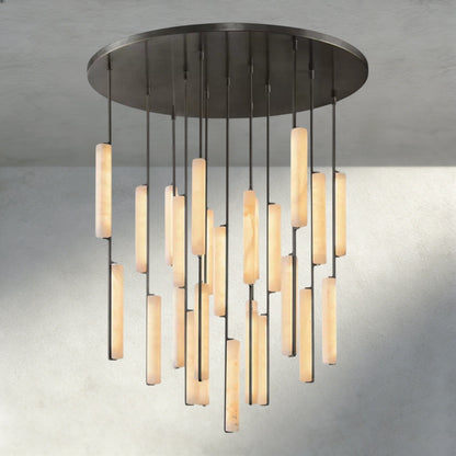 Audubon Alabaster Round Chandelier 24", 40", 56" - Manohaus