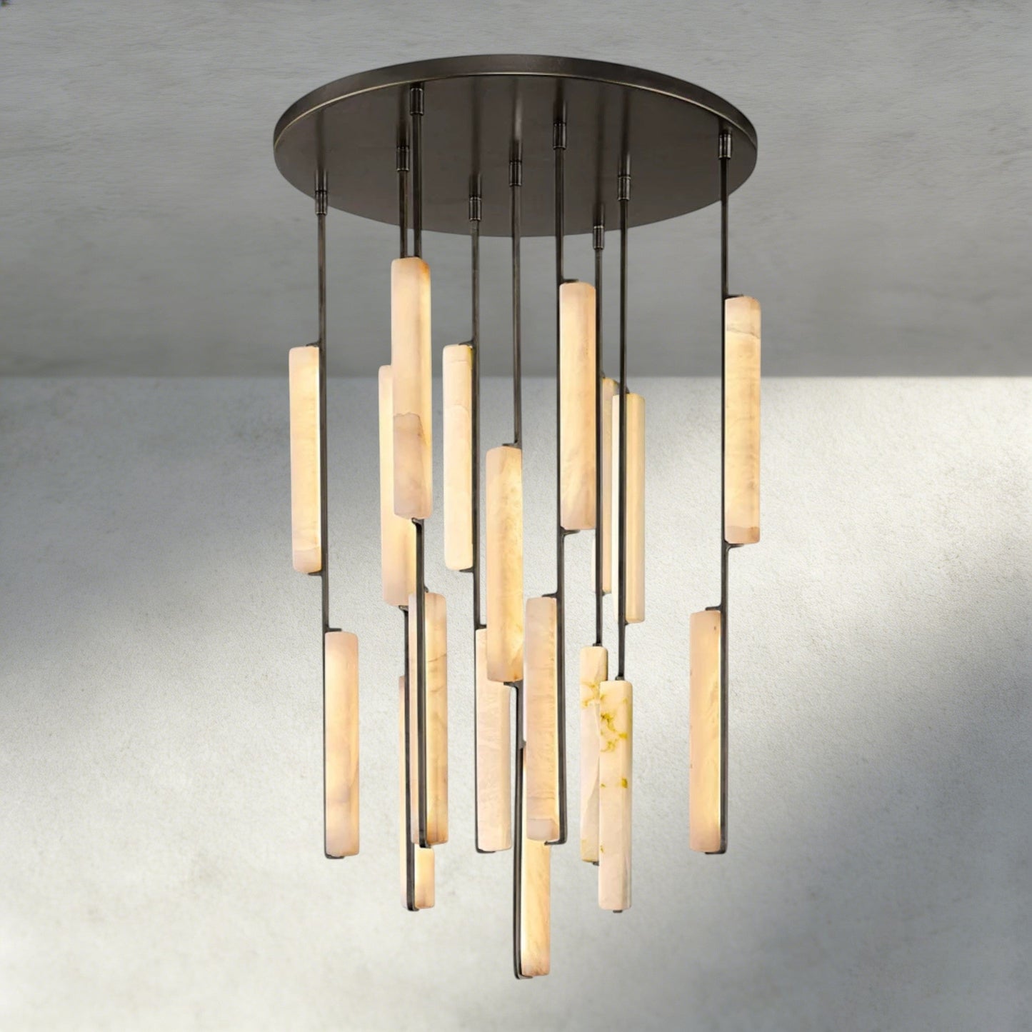Audubon Alabaster Round Chandelier 24", 40", 56" - Manohaus