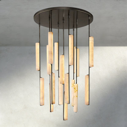 Audubon Alabaster Round Chandelier 24", 40", 56" - Manohaus