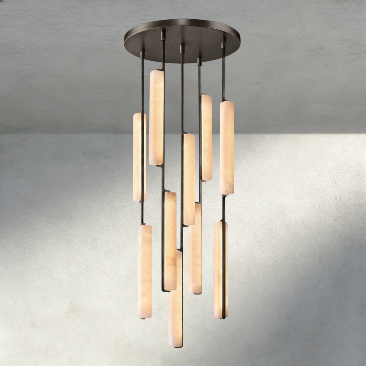 Audubon Alabaster Round Chandelier 24", 40", 56" - Manohaus