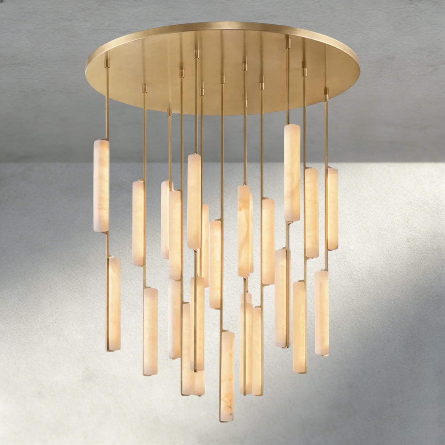 Audubon Alabaster Round Chandelier 24", 40", 56" - Manohaus