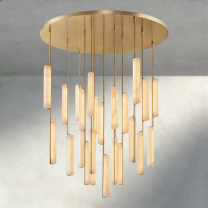 Audubon Alabaster Round Chandelier 24", 40", 56" - Manohaus