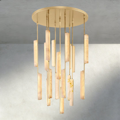 Audubon Alabaster Round Chandelier 24", 40", 56" - Manohaus