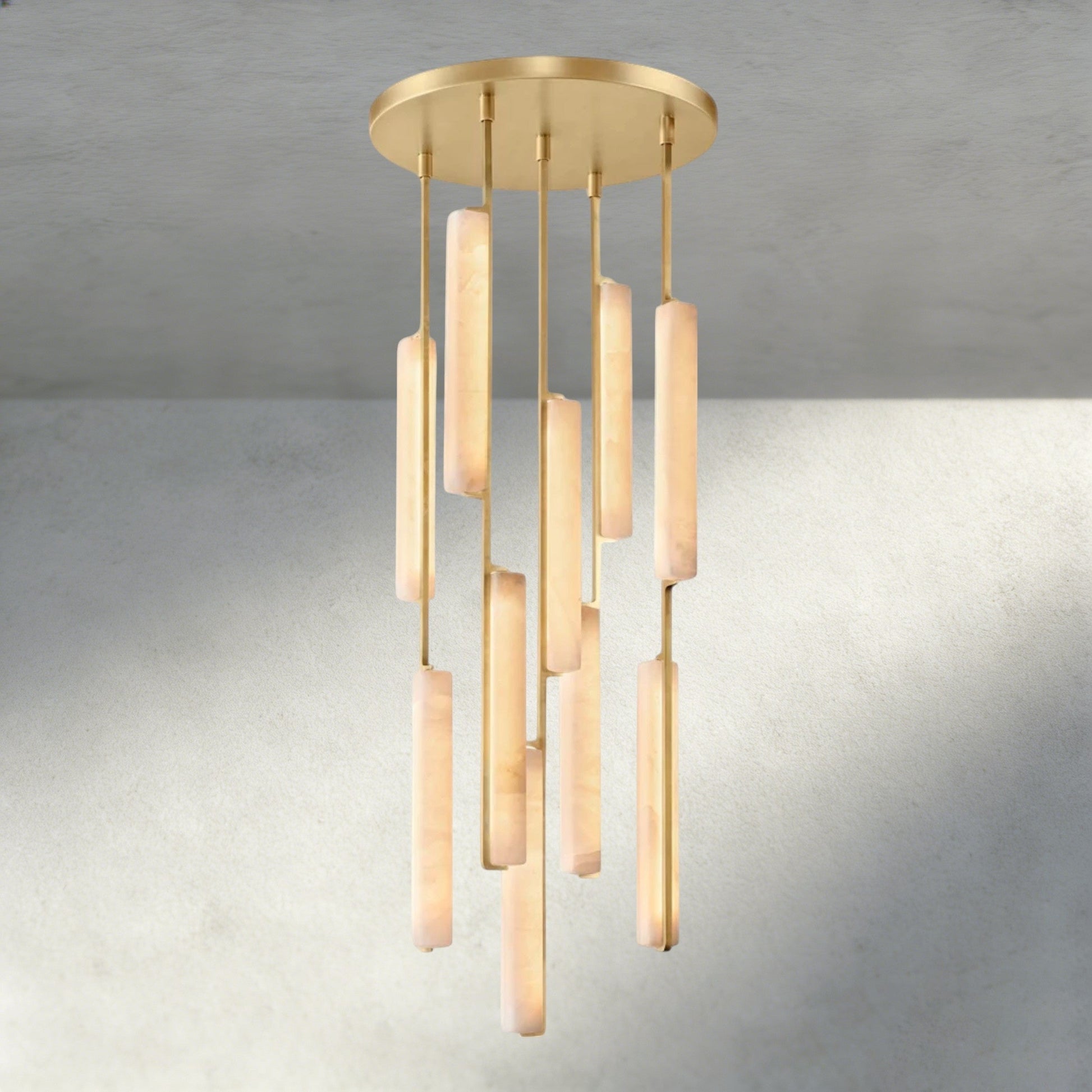 Audubon Alabaster Round Chandelier 24", 40", 56" - Manohaus