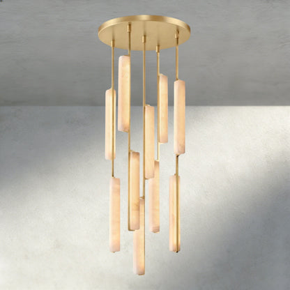Audubon Alabaster Round Chandelier 24", 40", 56" - Manohaus