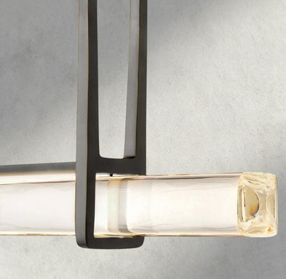Audubon Crystal Linear Single Bar Chandelier - Manohaus
