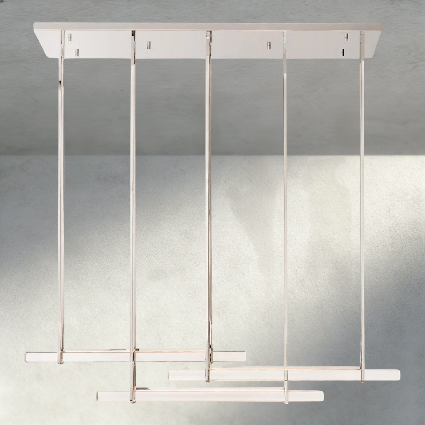 Audubon Crystal Triple Bar Linear Chandelier 60", 72" - Manohaus