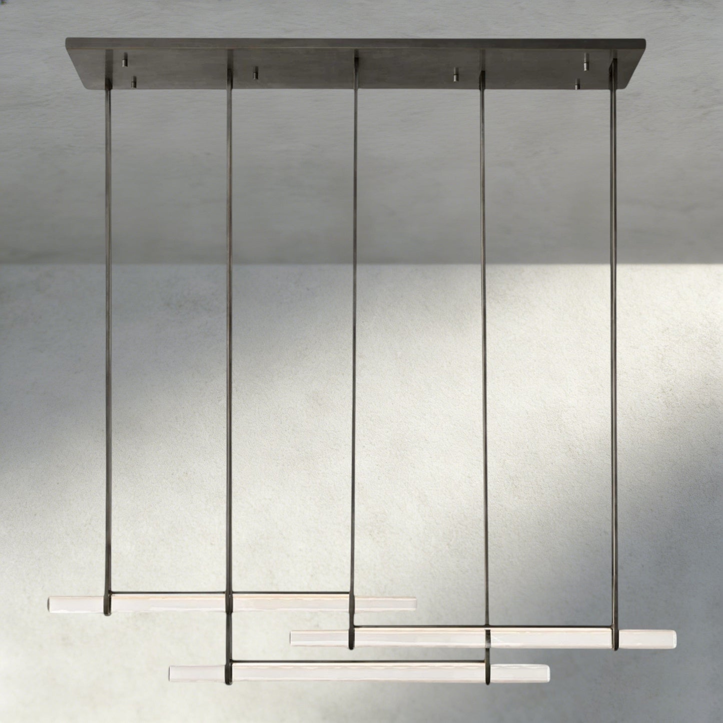 Audubon Crystal Triple Bar Linear Chandelier 60", 72" - Manohaus
