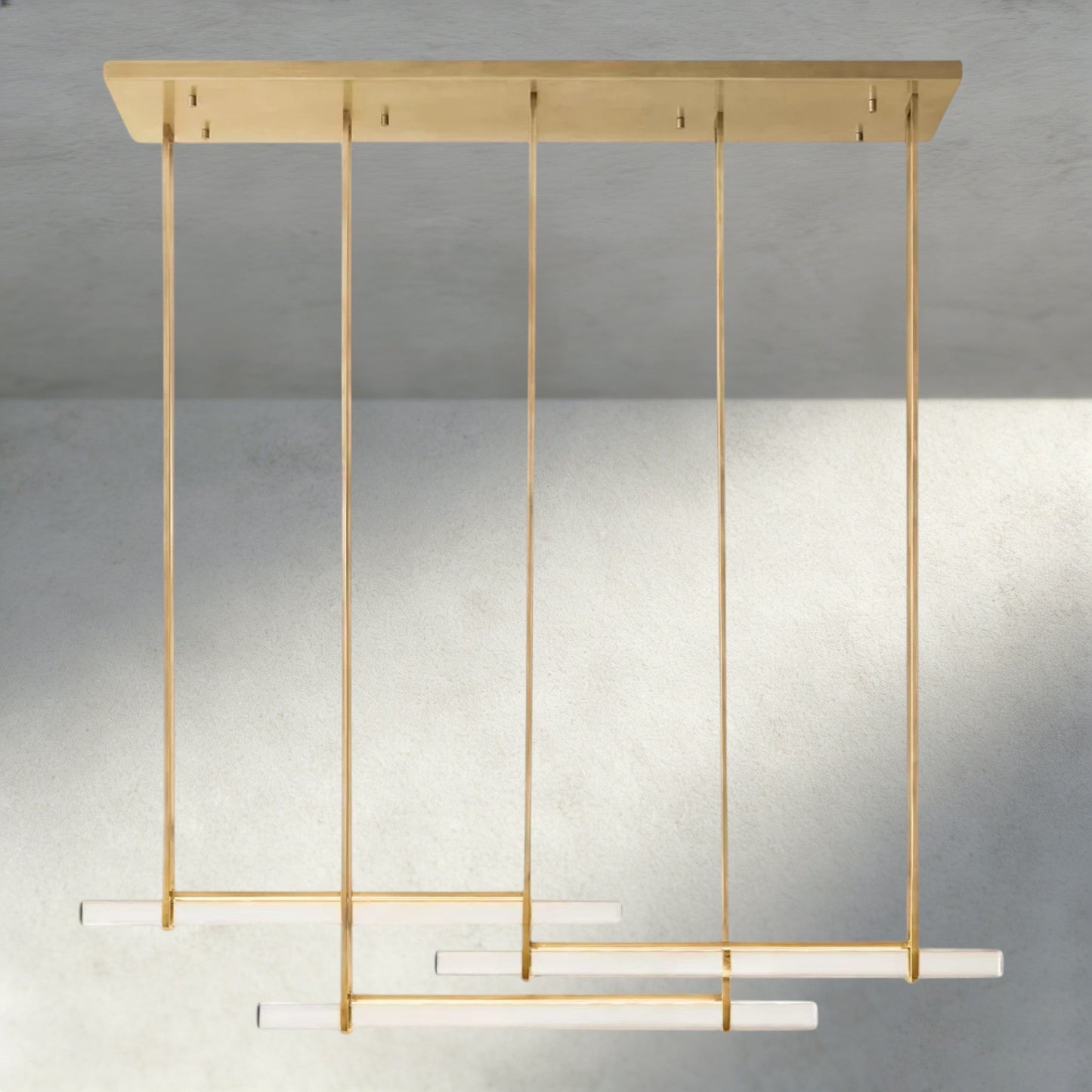 Audubon Crystal Triple Bar Linear Chandelier 60", 72" - Manohaus