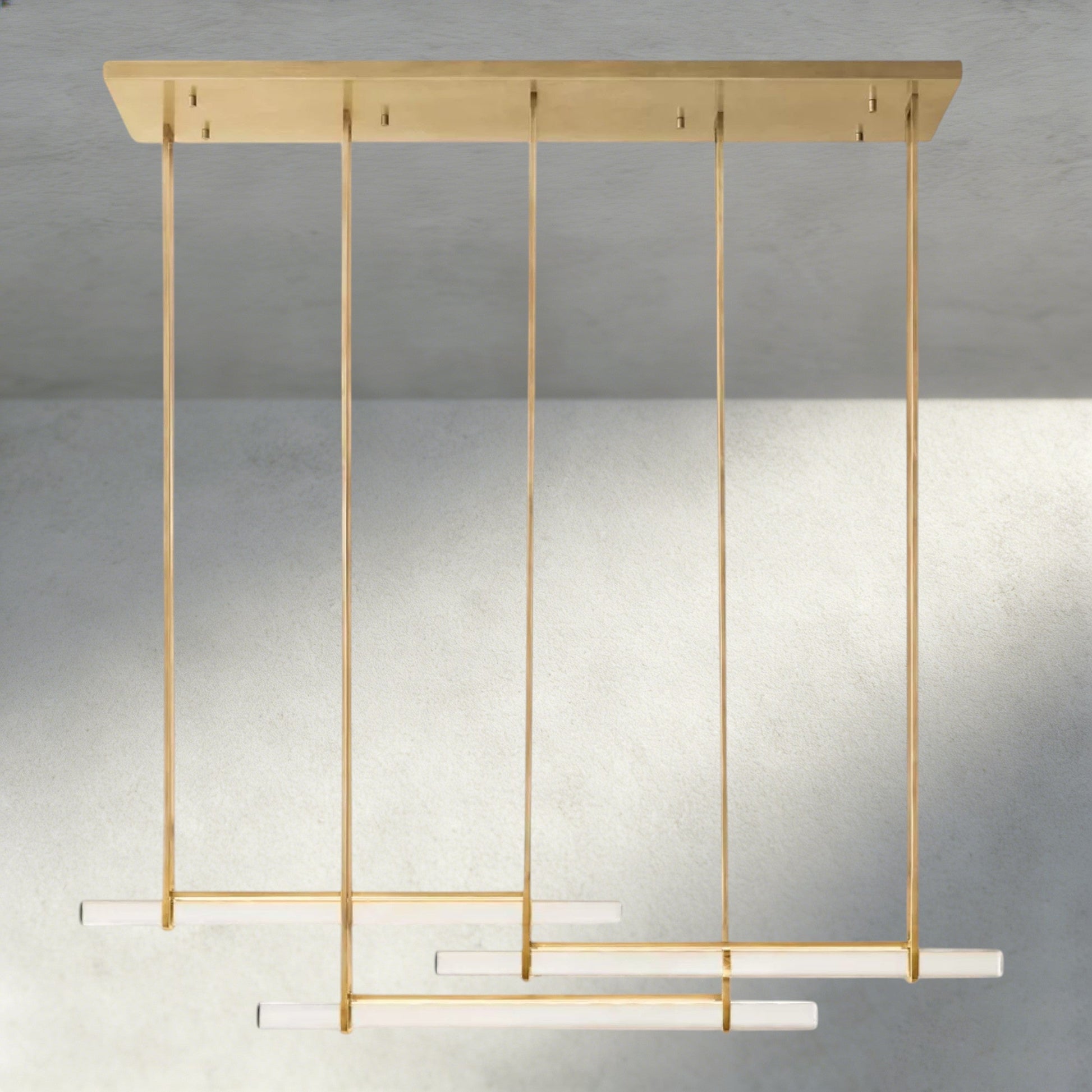 Audubon Crystal Triple Bar Linear Chandelier 60", 72" - Manohaus