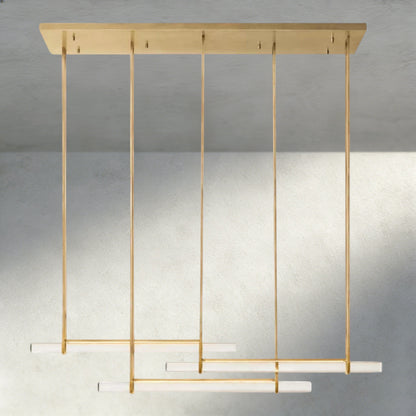 Audubon Crystal Triple Bar Linear Chandelier 60", 72" - Manohaus