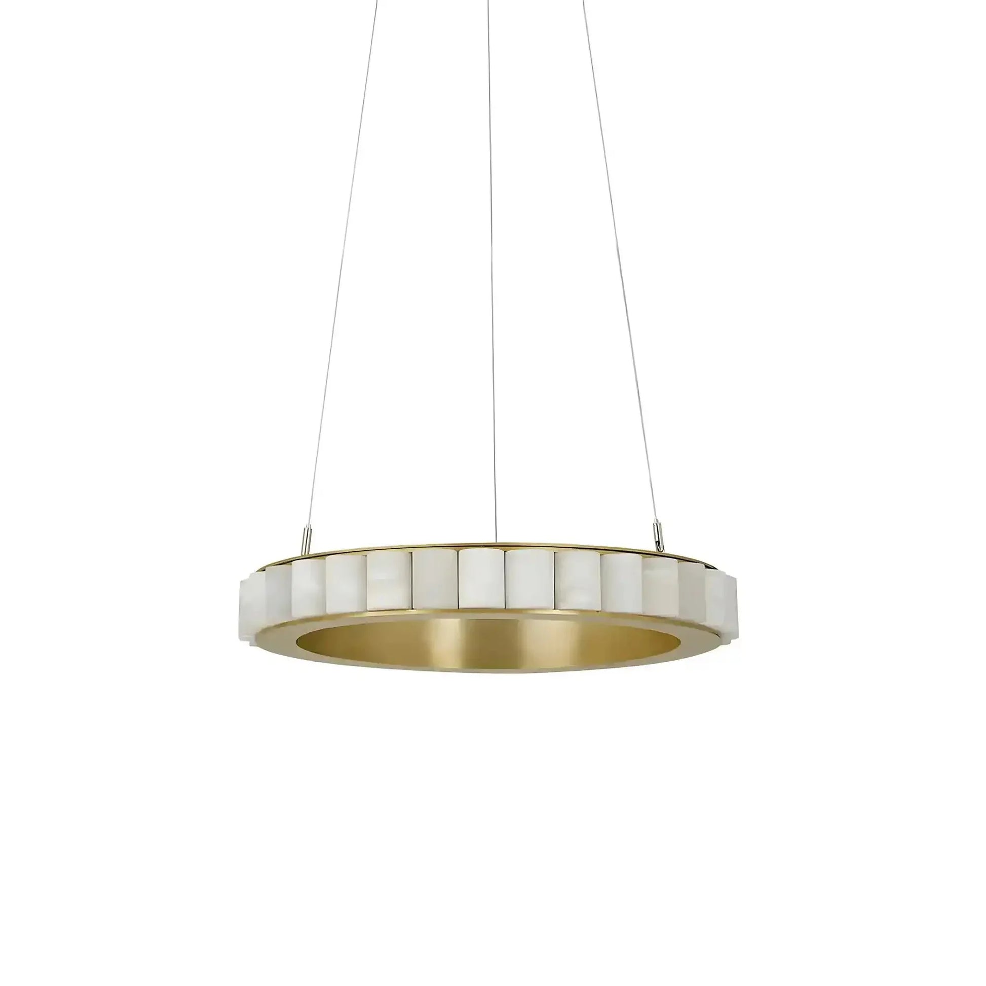 Avalon Alabaster Round Chandelier - 15.7″Dia x 59″HCopperWarm White - Manohaus