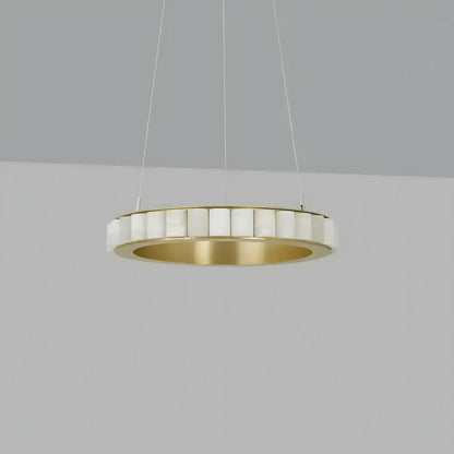 Avalon Alabaster Round Chandelier - 31.5″Dia x 59″HBlackWarm White - Manohaus