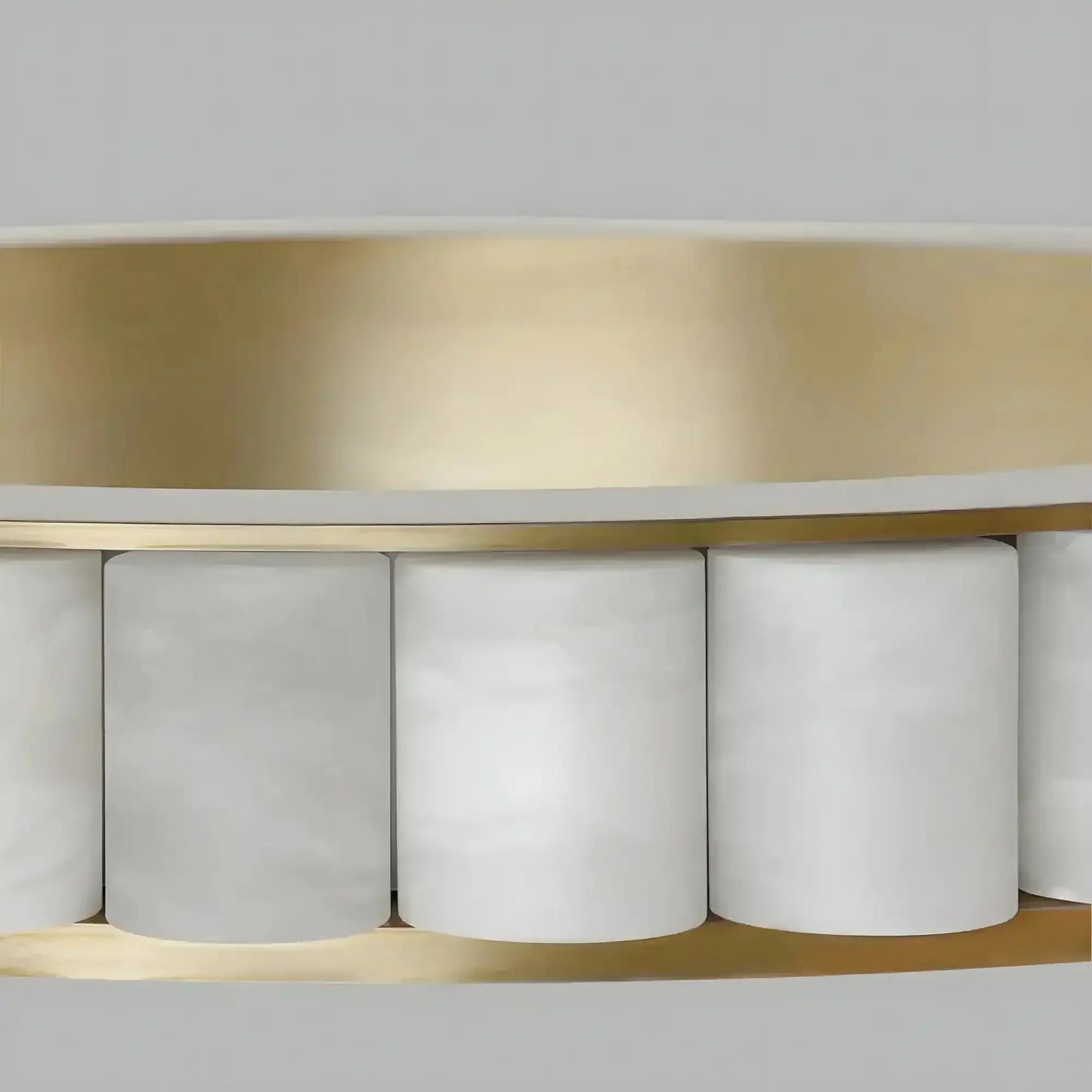 Avalon Alabaster Round Chandelier - 23.6″Dia x 59″HBlackWarm White - Manohaus