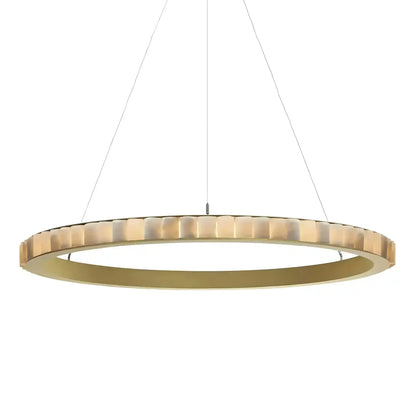 Avalon Alabaster Round Chandelier - 39.4″Dia x 59″HCopperWarm White - Manohaus