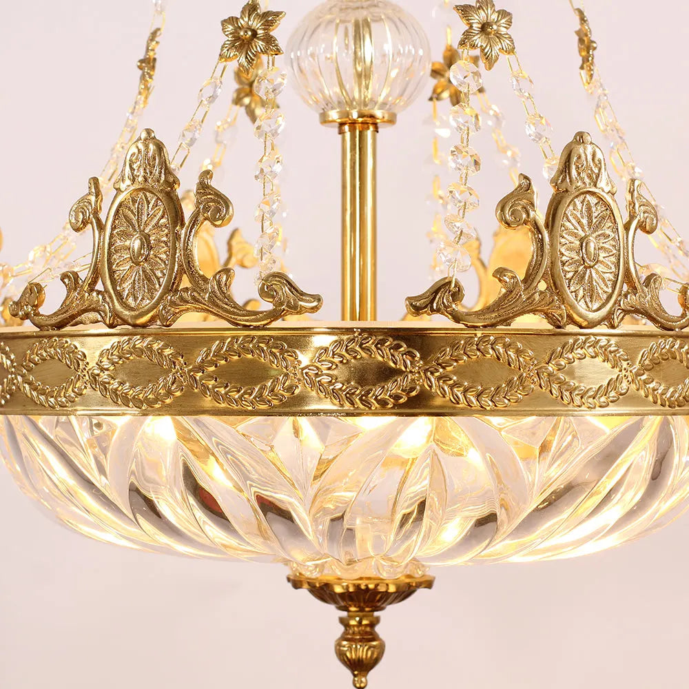 16 Inch Mini Chandelier Antique French Empire Brass Chandelier for Hallway