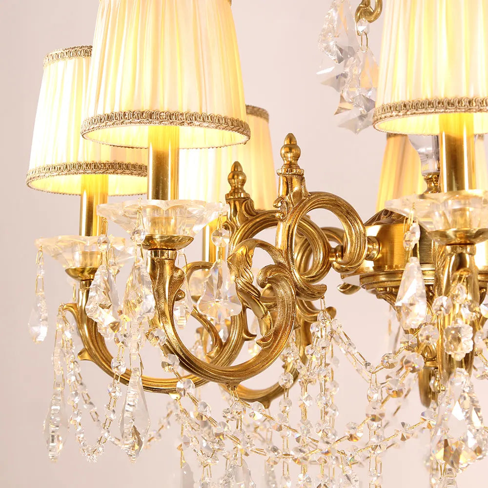 Compact 28X28 Inch 6-Light Candle Style Antique Brass Crystal Chandelier – Perfect for Bedroom Small Dining Area Entryway