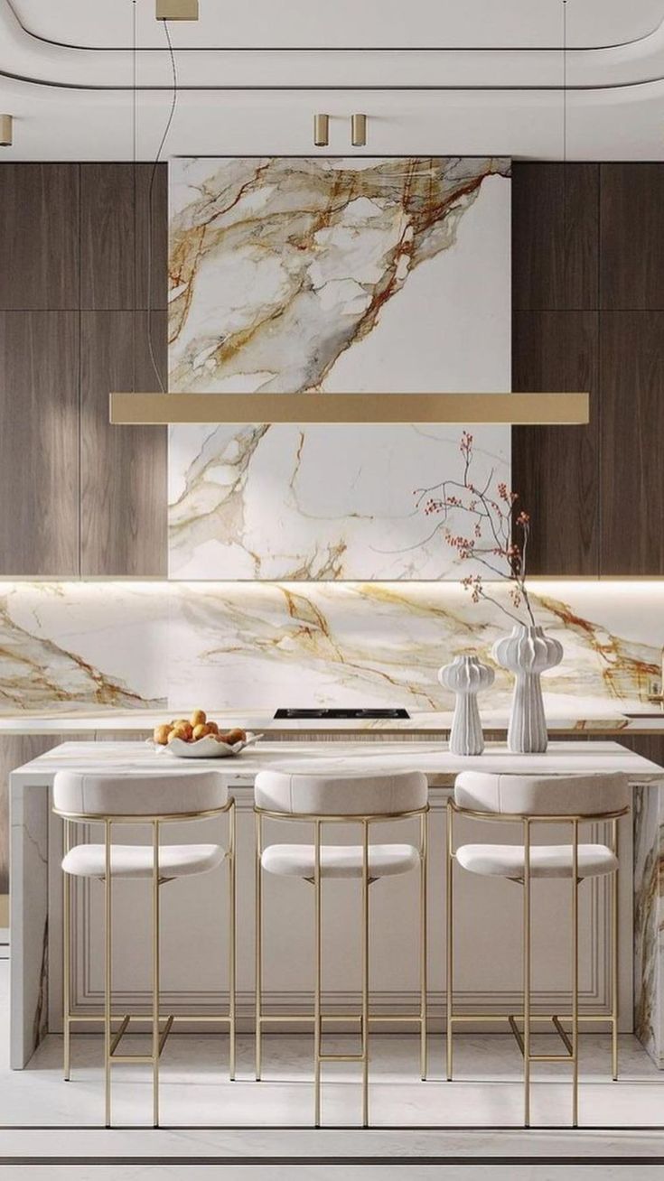 Nordic Minimalism Long Dining Table Pendant Light Antique Gold LED Creative Light for Kitchen Island / bar