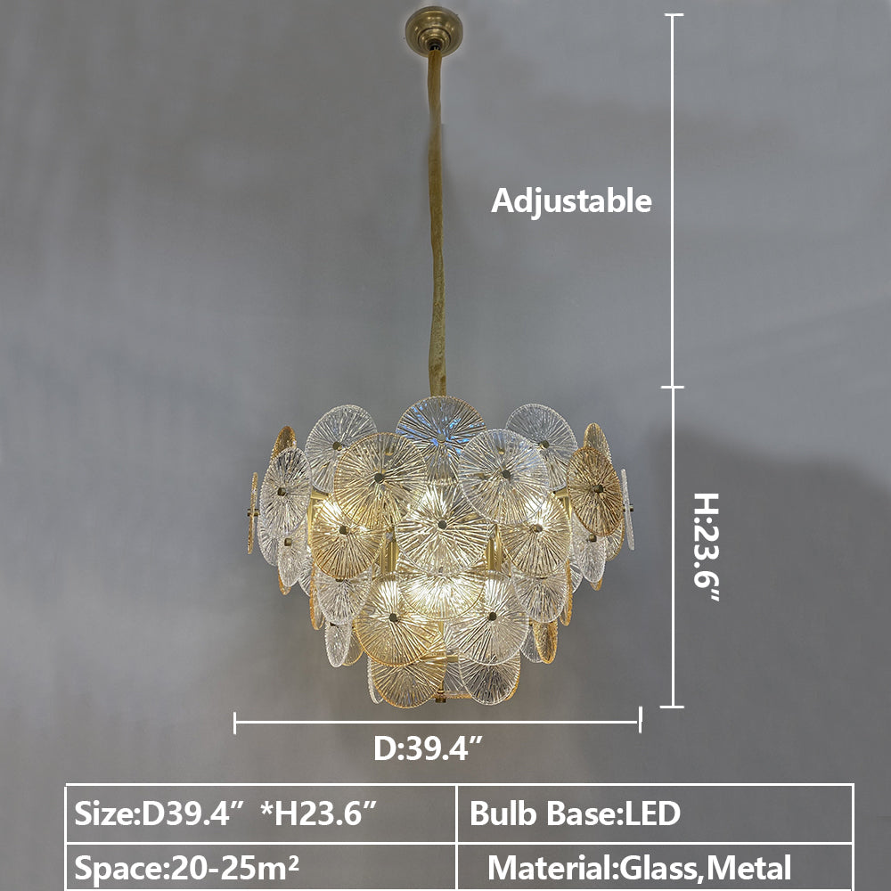 Light Luxury Art Design Creative Round Multi-Tiered Glass Chandelier for Living Room / bedroom