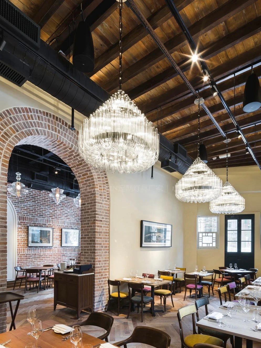 Extra Large Round Modern Chandelier with Clear Glass Tubes and Silver Metal Finish for Living Room Hotel Lobby