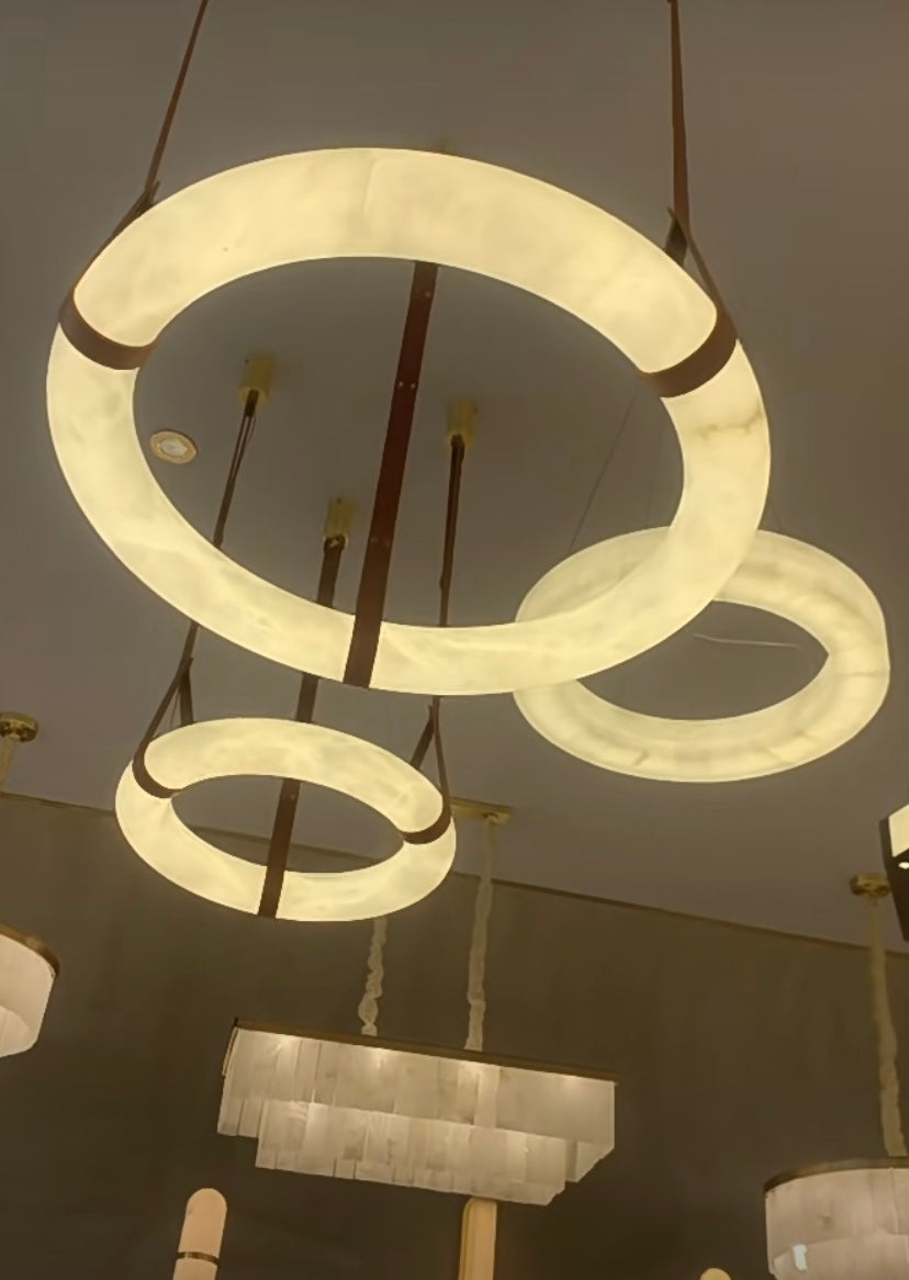 Modern Round Alabaster Chandelier for Living Room / bedroom