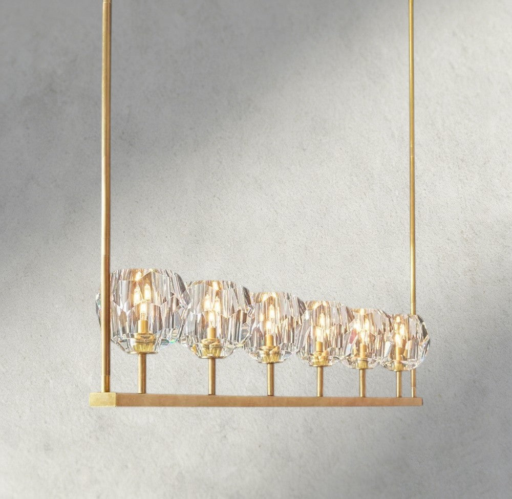 Boule De Cristal Clear Glass Linear Chandelier 48", 60" - Manohaus