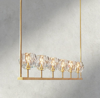 Boule De Cristal Clear Glass Linear Chandelier 48", 60" - Manohaus
