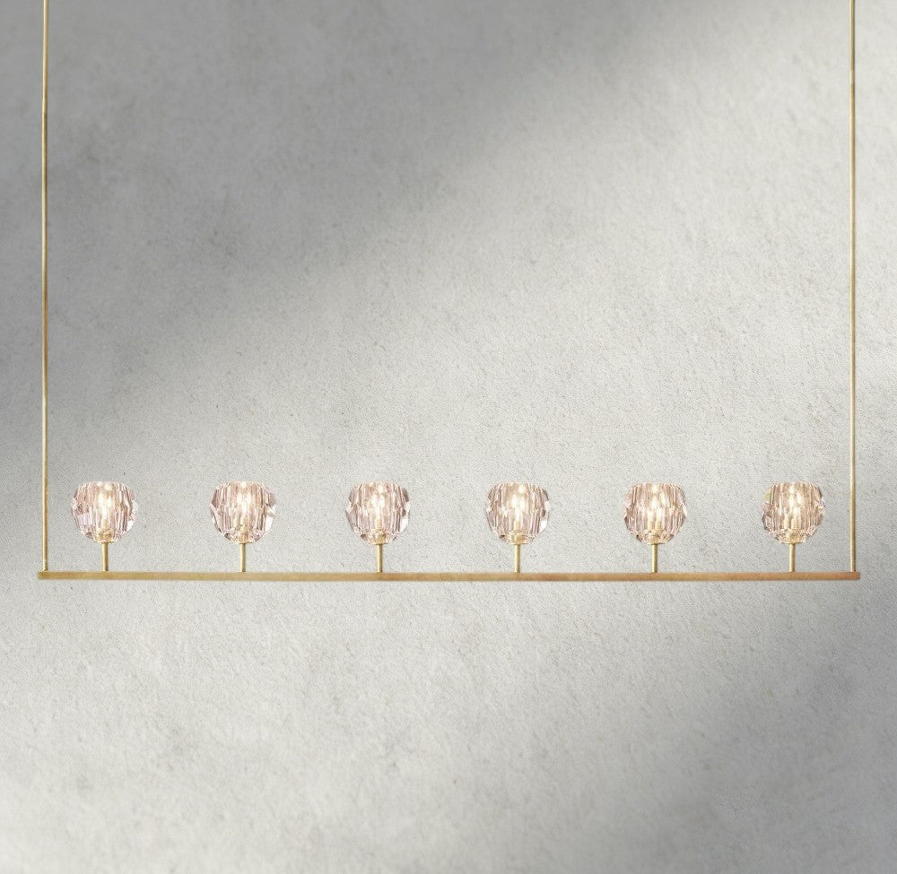 Boule De Cristal Clear Glass Linear Chandelier 48", 60" - Manohaus