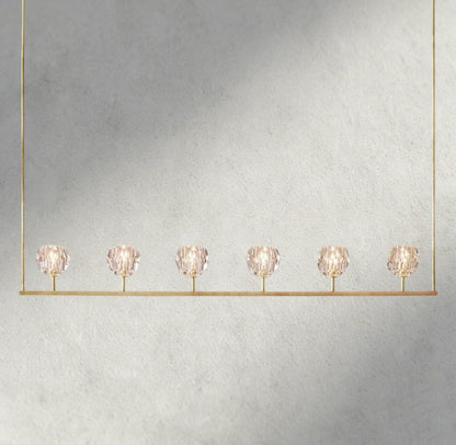 Boule De Cristal Clear Glass Linear Chandelier 48", 60" - Manohaus
